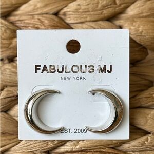 Fabulous MJ Silver Crescent Earrings